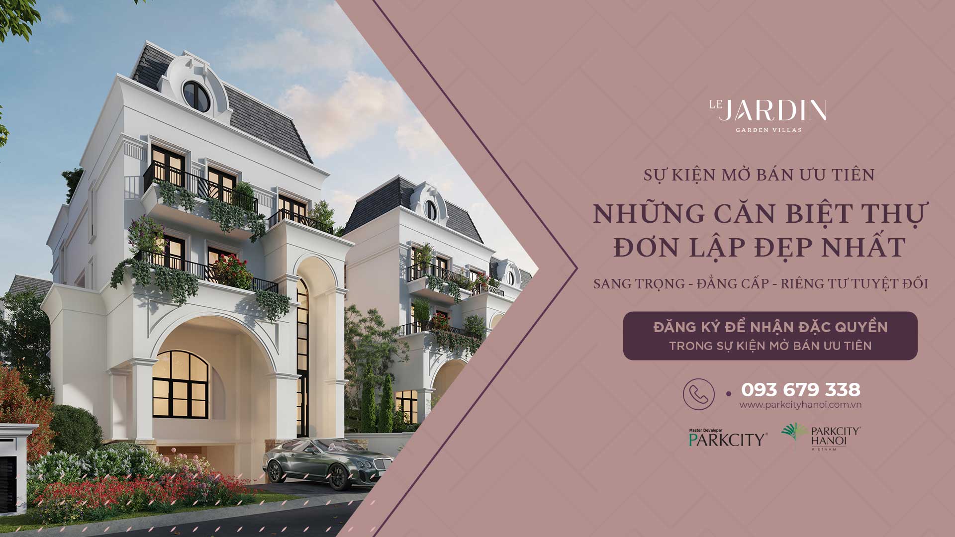 Toàn cảnh biệt thự Le Jardin ParkCity Hanoi