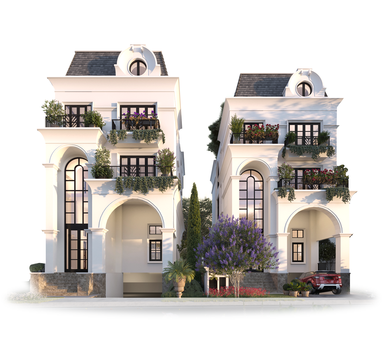 Thiết kế mặt đứng biệt thự Le Jardin