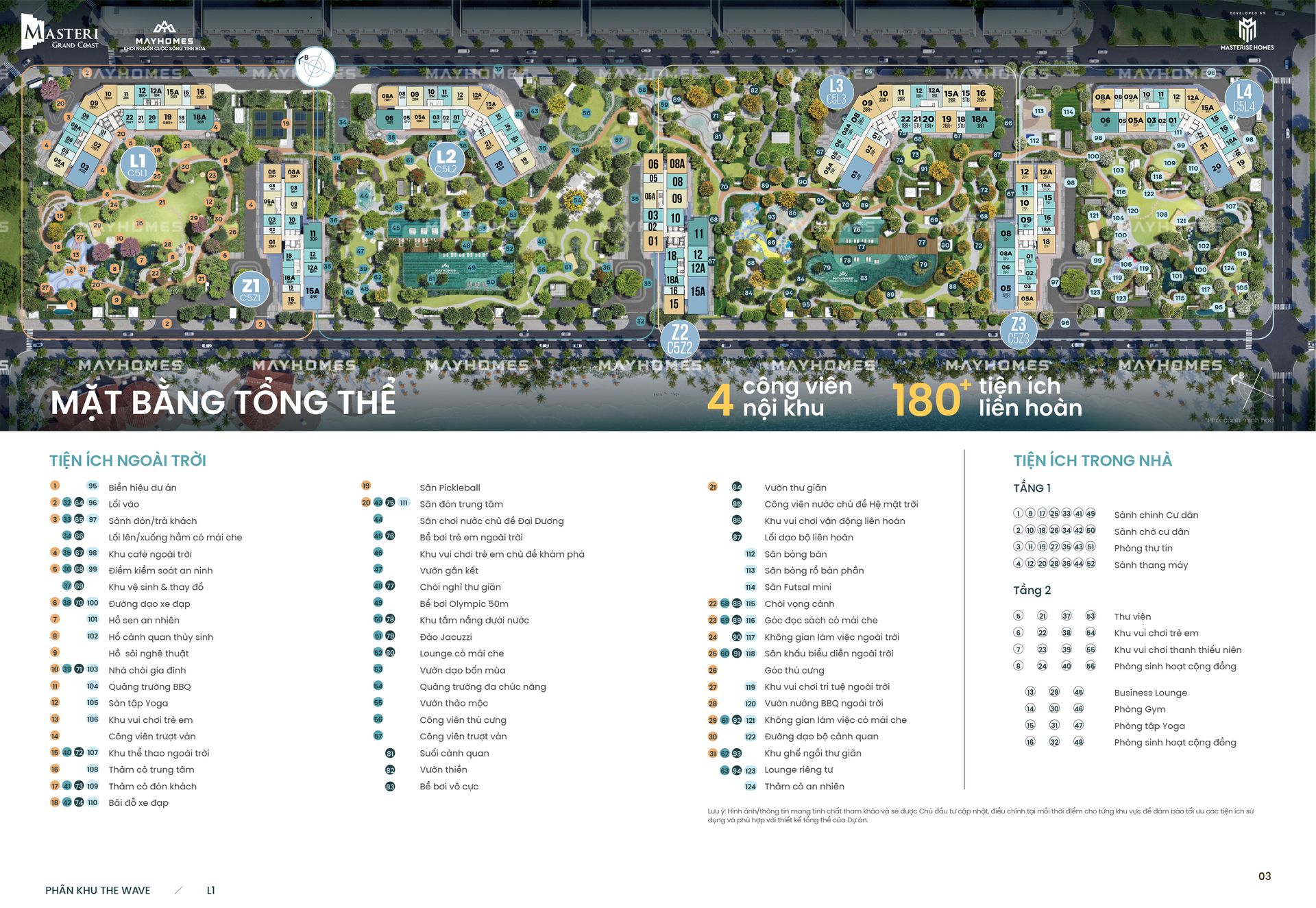 Mặt bằng tiện ích Masteri Grand Coast