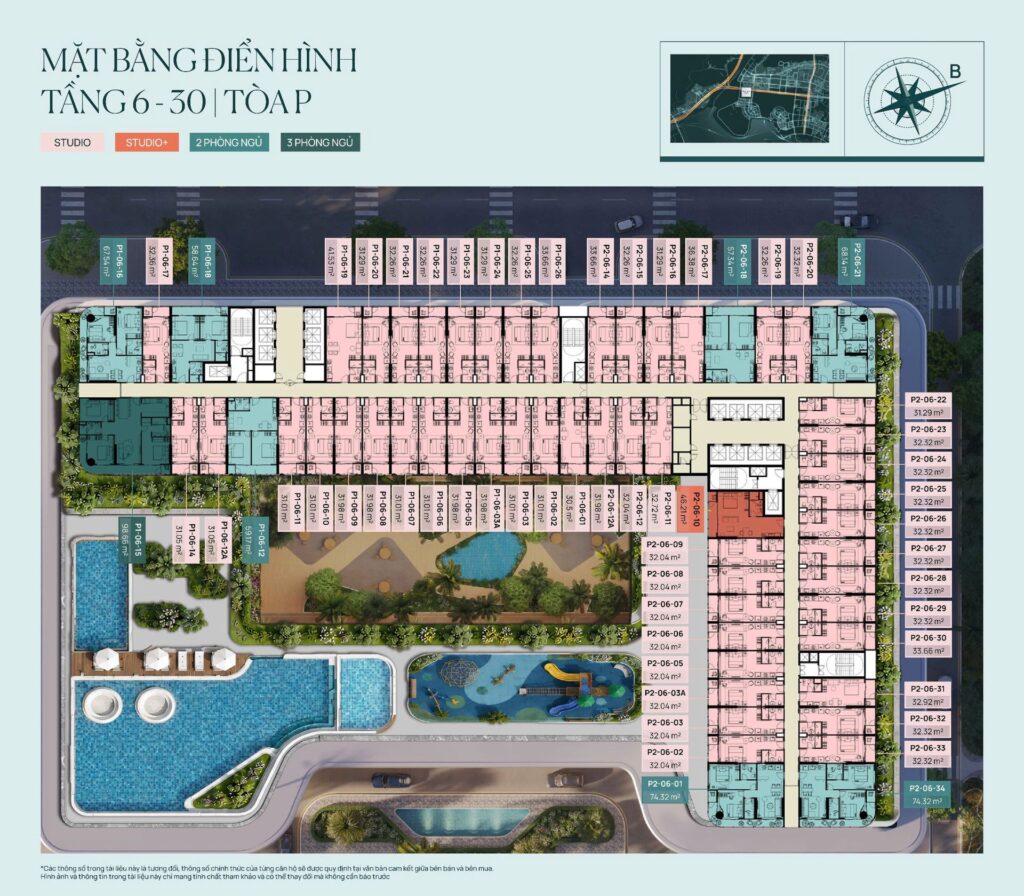 Mặt bằng điển hình tòa P Prima Bay Hạ Long