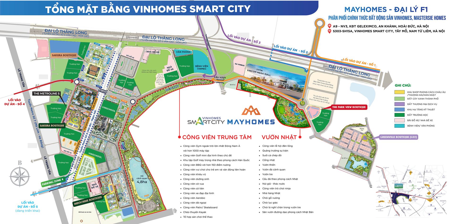 Mặt bằng tổng thể Vinhomes Smart City và The Miami