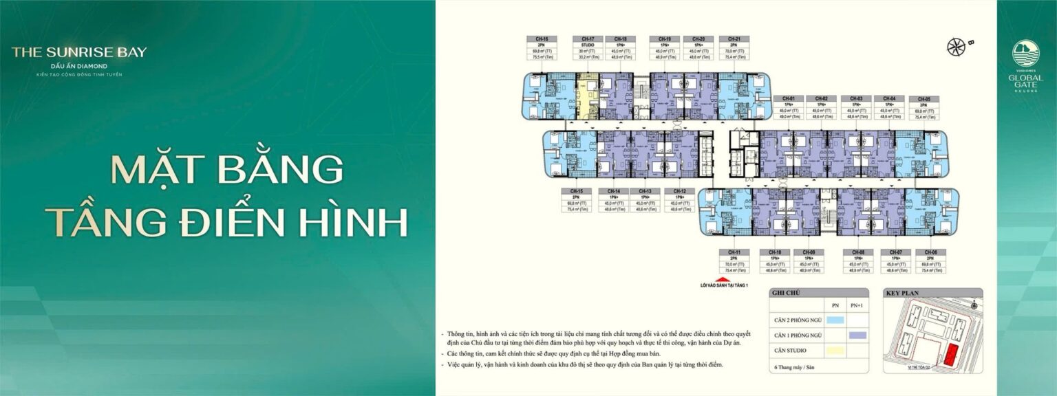 Mặt bằng tầng điển hình The Sunrise Bay
