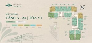 Mặt bằng điển hình tòa V1 The Vista Văn La