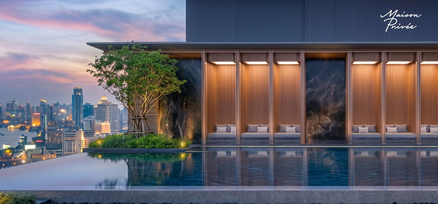 Phối cảnh hồ bơi tầng thượng Maison Privée