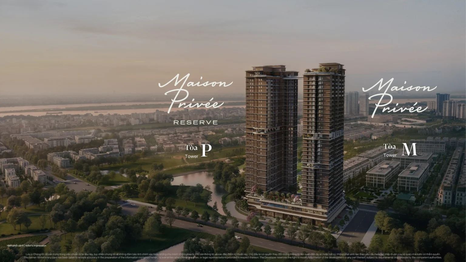 Phối cảnh Tower M và Tower P Maison Privée