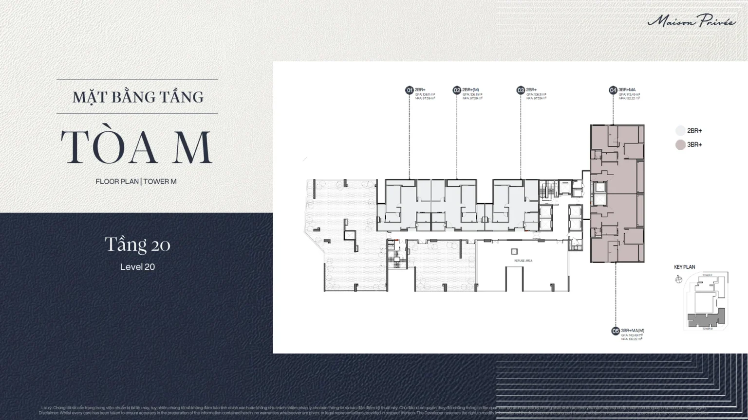 Mặt bằng tầng 20 tòa M Maison Privée