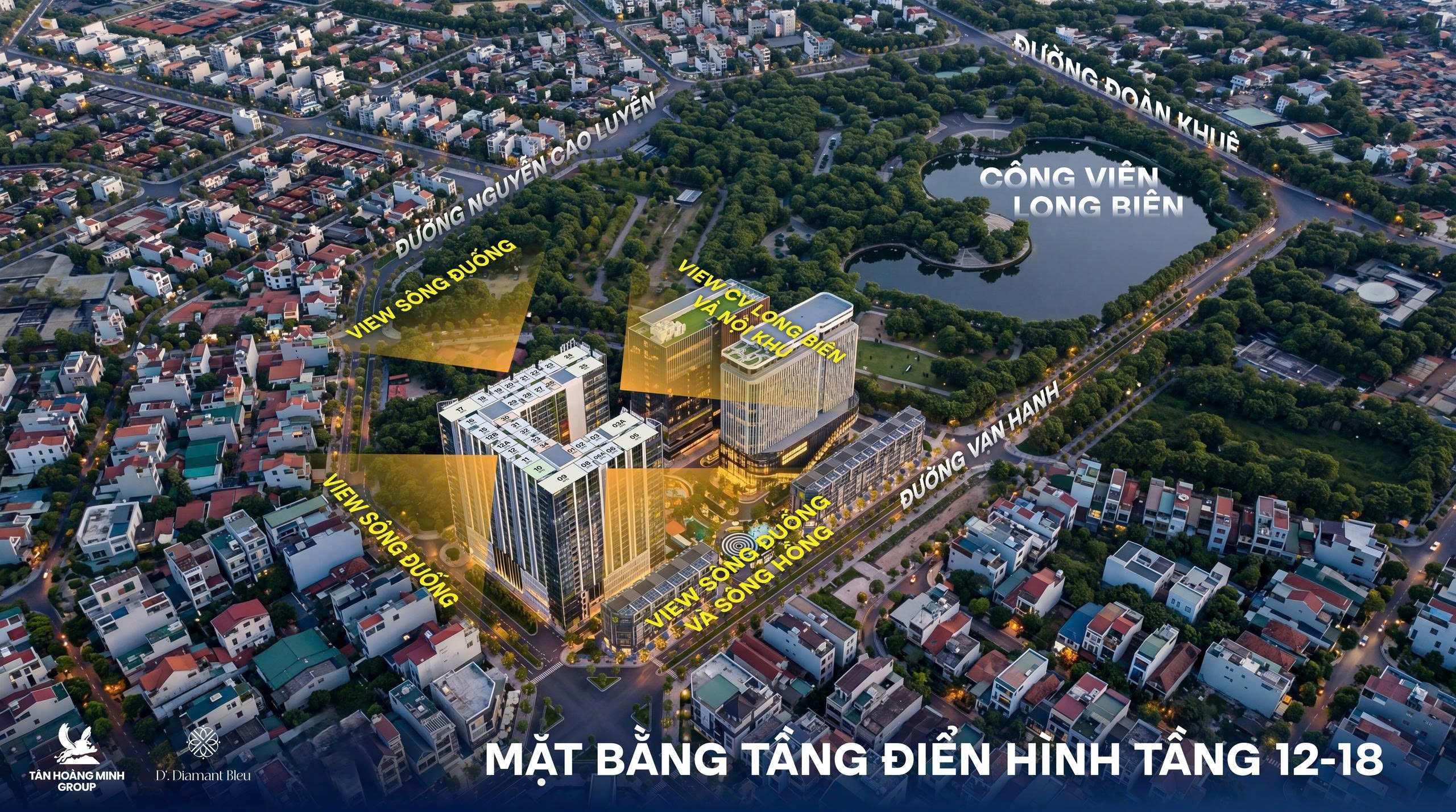 Phối cảnh tổng thể D’. Diamant Bleu Việt Hưng Long Biên