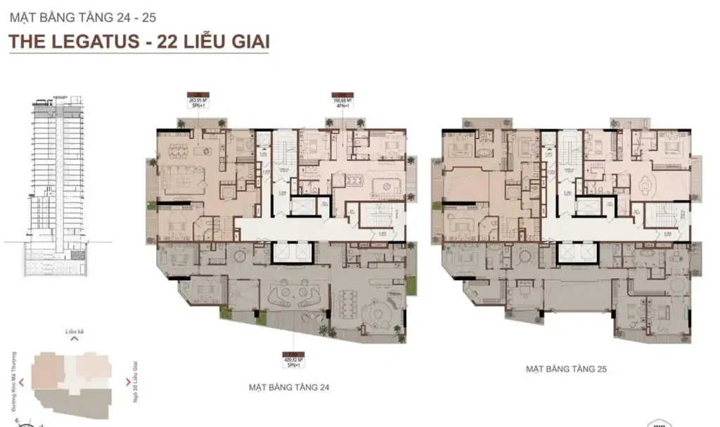 Mặt bằng Duplex The Legatus tầng 24 và 25