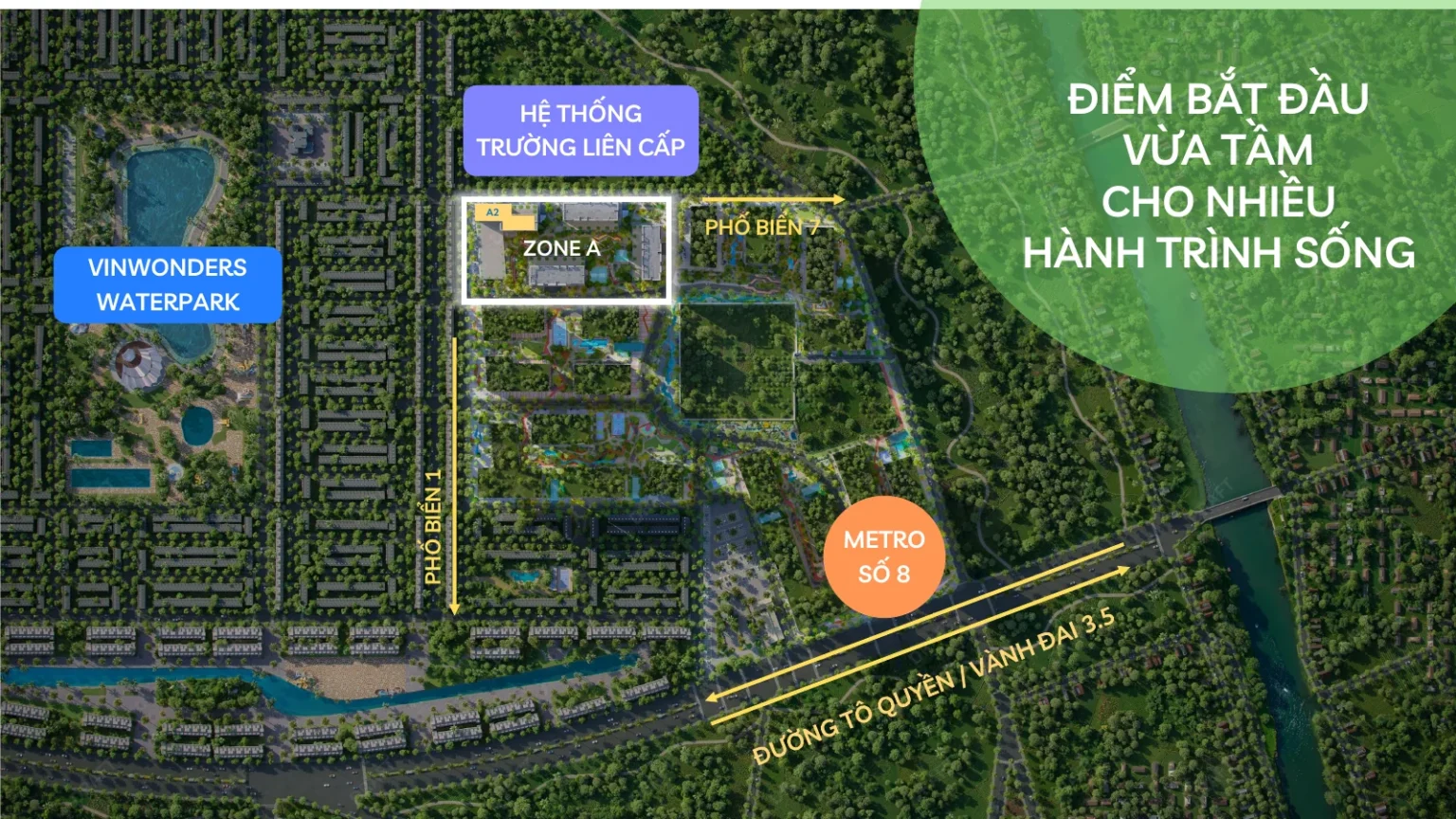 Vị trí Zone A The Cityon tại Vinhomes Ocean Park 3